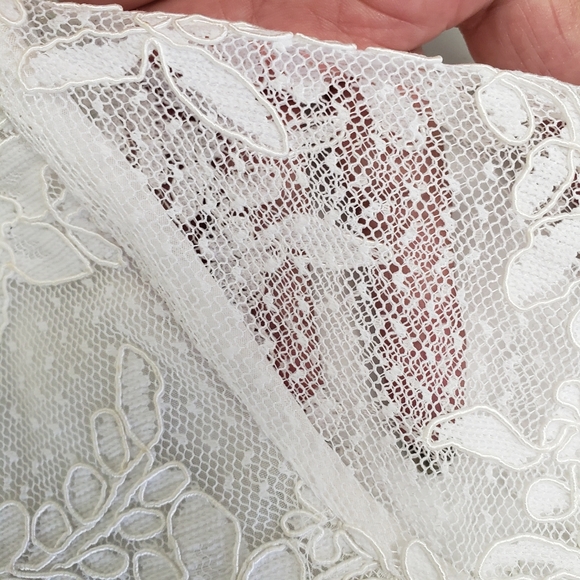 Victor Costa White Lace Embroidery Sheer Formal Feminine Snap Victorian - Picture 11 of 15